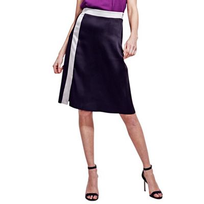 HotSquash Black & silver Silky A Line Skirt in Clever Fabric